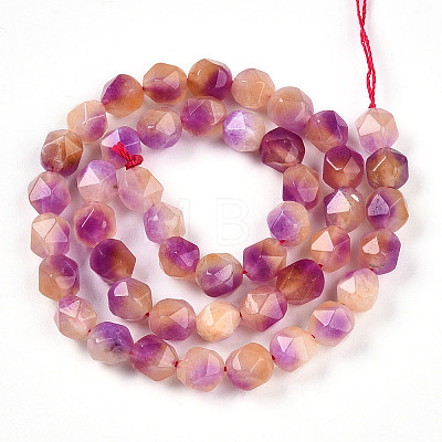 Dyed Natural White Jade Beads Strands G-T139-8mm-45Q-1