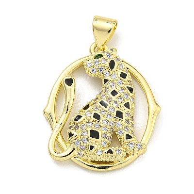 Brass Micro Pave Cubic Zirconia Pendants KK-K354-16F-G-1