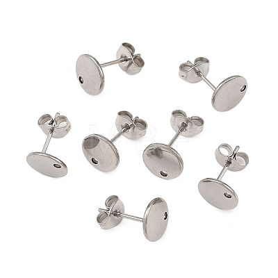 Non-Tarnish 304 Stainless Steel Stud Earring Findings STAS-R063-35-1