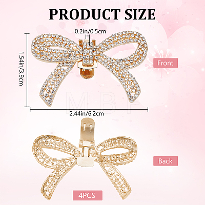 CRASPIRE 4Pcs Alloy Crystal Rhinestone Wedding Shoe Decorations FIND-CP0002-06KCG-1