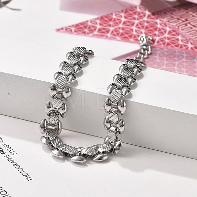 304 Stainless Steel Oval Link Bracelets for Women BJEW-F488-19P-1