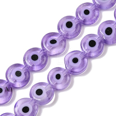 Handmade Evil Eye Lampwork Beads Strands LAMP-G164-10B-02-1