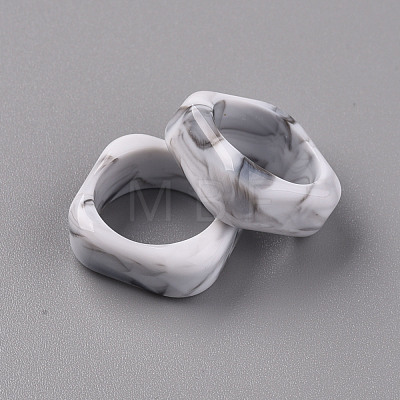 Square Opaque Resin Finger Rings RJEW-S046-003-B01-1