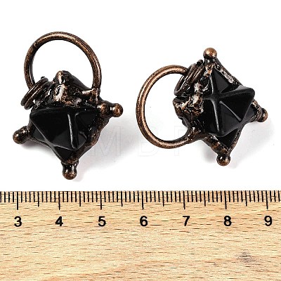 Natural Obsidian Merkaba Star Pendants G-C144-02R-05-1