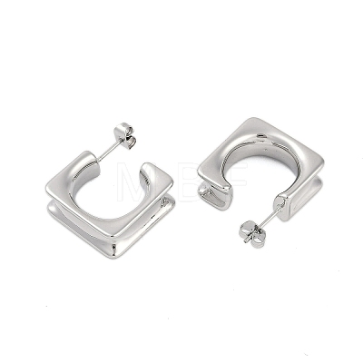 304 Stainless Steel Square Stud Earrings for Women EJEW-K281-26P-1