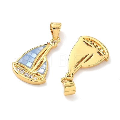 Brass Enamel Pendants KK-H534-05G-1