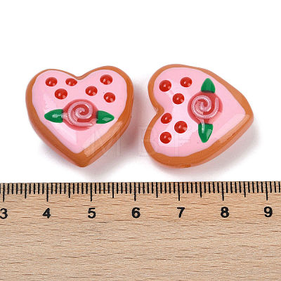 Handmade Heart Lampwork Beads Strands LAMP-P069-04B-06-1