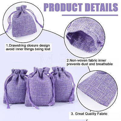 Beebeecraft 24Pcs Burlap Packing Pouches Drawstring Bags ABAG-BBC0001-07C-1