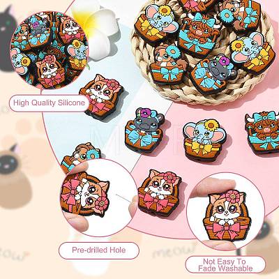 20Pcs 5 Styles Silicone Beads SIL-CJ0003-03-1