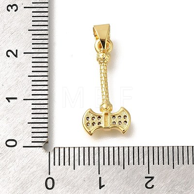 Rack Plating Brass Micro Pave Cubic Zirconia Pendants KK-Z086-66G-06-1