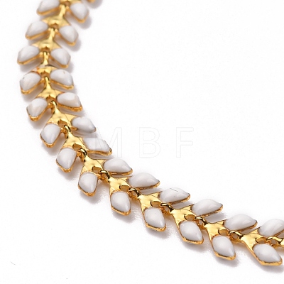 Brass Enamel Cobs Chain Bracelets BJEW-JB05754-1