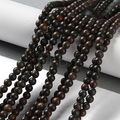 Natural Polychrome Jasper/Picasso Stone/Picasso Jasper Beads Strands G-C160-01-4mm-1