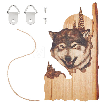 Wood Animal Hanging Ornaments HJEW-WH0053-08F-1