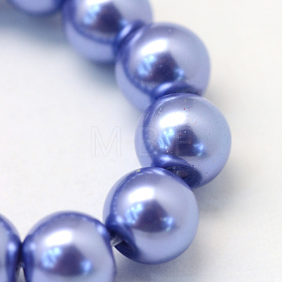 Baking Painted Pearlized Glass Pearl Round Bead Strands X-HY-Q330-8mm-09-1