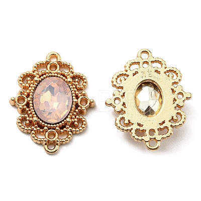 Golden Plated Alloy Oval Connector Charms FIND-B022-02G-02-1