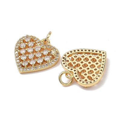 SHEGRACE Brass Micro Pave Clear Cubic Zirconia Pendants XGRQ2C533-412G-1