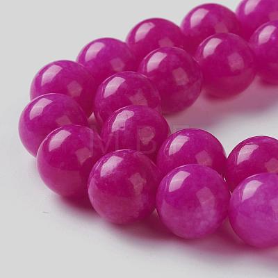 Natural White Jade Imitation Pink Sugilite Beads Strands G-I299-F11-8mm-1