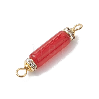 Natural Lepidolite & Blue Spot Jasper & Tiger Eye & Rose Quartz & Carnelian & Larvikite & Flower Amazonite Column Links Connector Charms PALLOY-JF04769-1