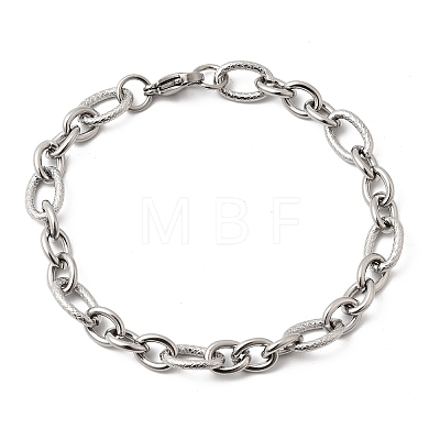 201 Stainless Steel Figaro Chain Bracelets for Men STAS-T077-13P-1