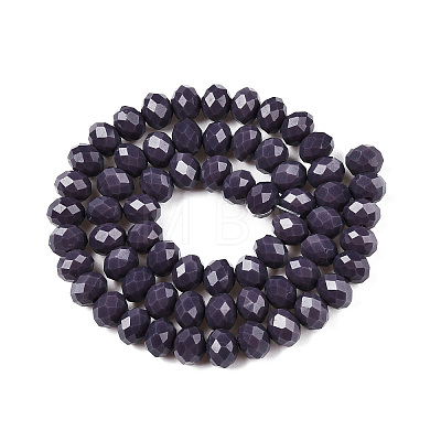 Opaque Solid Color Imitation Jade Glass Beads Strands EGLA-A044-P8mm-D11-1