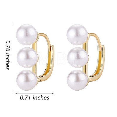 Triple Shell Pearl Beaded Hoop Earrings JE1001A-1