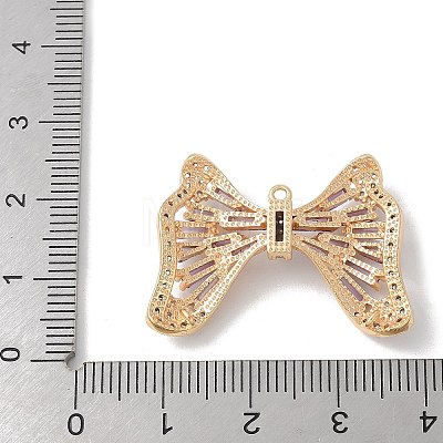 Brass Micro Pave Cubic Zirconia Pendants with Glass KK-U052-27G-02-1