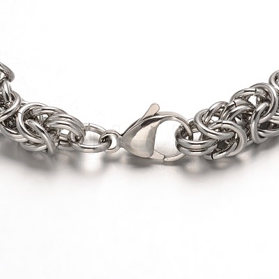 304 Stainless Steel Byzantine Chains Bracelets STAS-L149-14-1