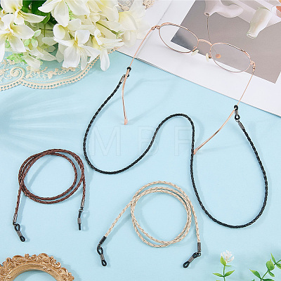 3Pcs 3 Colors PU Leather Eyeglass Chains AJEW-CL0005-86-1