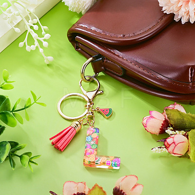 Fruit Series Letter Resin Keychains KEYC-TAC0033-02L-1