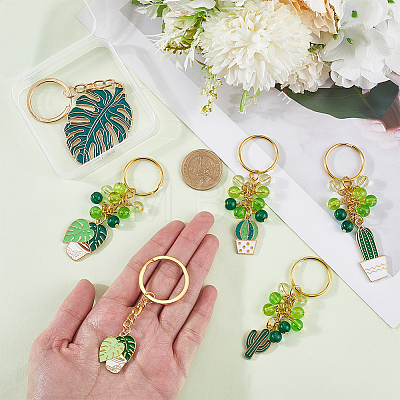 Leaf Alloy Enamel Pendant Keychain KEYC-CP0001-26-1