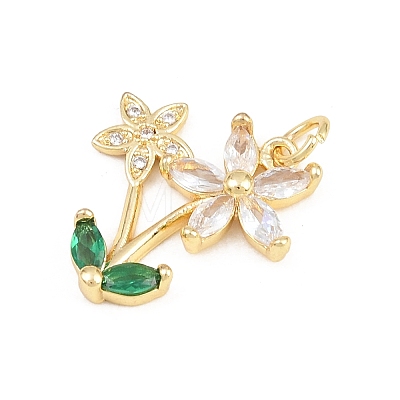 Brass Micro Pave Colorful Cubic Zirconia Pendants KK-E798-02G-G-1