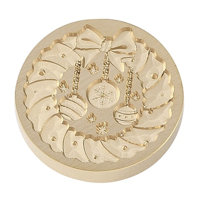 Christmas Series Wax Seal Brass Stamp Head LS-AJEW-M037-01G-29-1