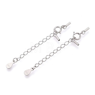 925 Sterling Silver Curb Chain Extenders STER-T008-60S-1