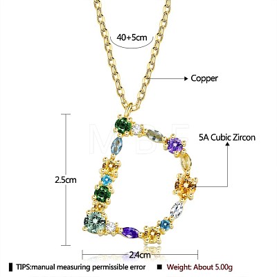 Brass Micro Pave Cubic Zirconia Pendant Necklaces NJEW-BB67040-D-1