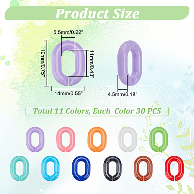   330pcs 11 Colors Acrylic Linking Rings SACR-PH0001-05-1