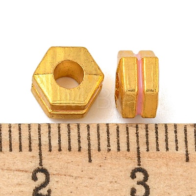 Brass Enamel Beads KK-P277-44G-01-1