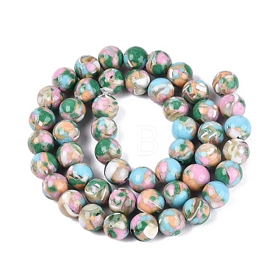 Assembled Synthetic Turquoise and Trochus Shell Beads Strands G-N369-02C-03-1