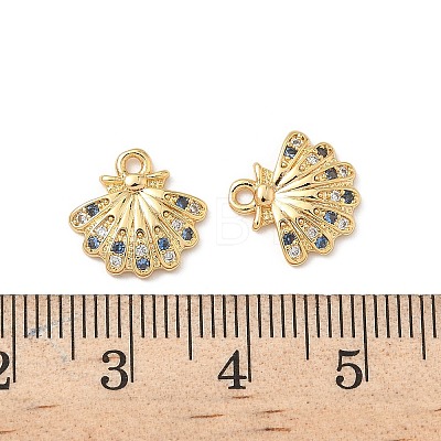 Brass Micro Pave Cubic Zirconia Charms KK-C099-01J-G-1
