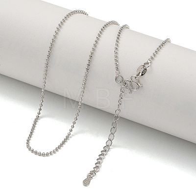 Brass Ball Chain Necklaces for Women NJEW-U011-12P-1