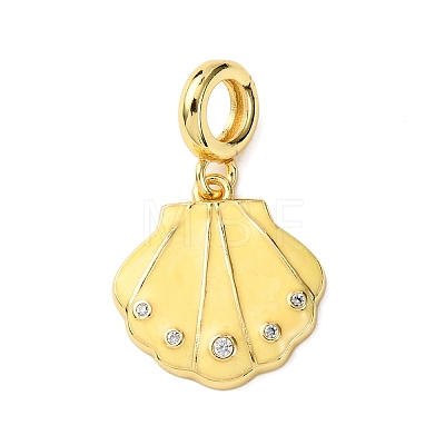 Brass Enamel European Dangle Charms KK-C119-05G-02-1