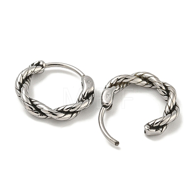316 Surgical Stainless Steel Hoop Earrings EJEW-D096-19D-AS-1
