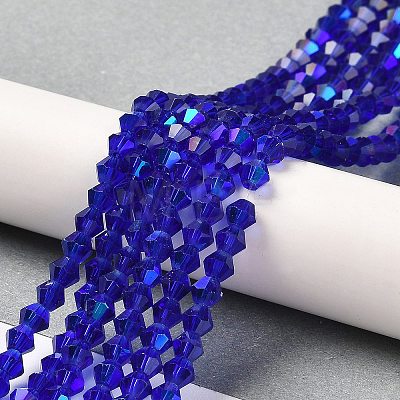 Transparent Electroplate Glass Beads Strands GLAA-F029-2mm-D06-1