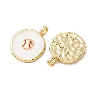 Brass Enamel Pendants KK-CJC12A6-01B-G-1