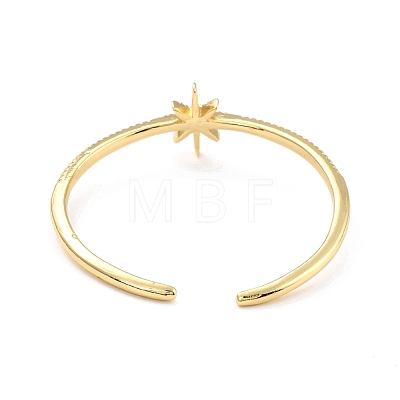 Star Cubic Zirconia Cuff Bangle BJEW-I298-11G-1