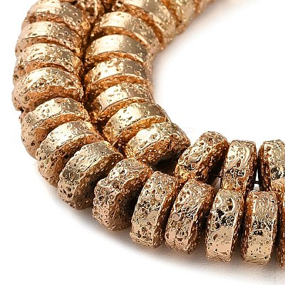 Electroplated Natural Lava Rock Beads Strands G-I360-A04-02-1