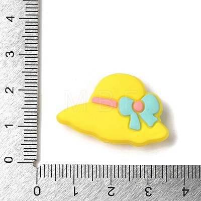 Hat with Bowknot Silicone Focal Beads SIL-M006-04A-1
