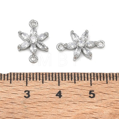 Brass Pave Clear Cubic Zirconia Connector Charms CU-CBA3F77-07P-1