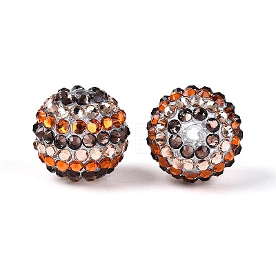 Acrylic with Resin Rhinestone Beads OACR-T030-21C-1