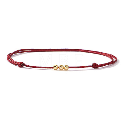 Brass Round Bead Braided Bracelets QM9209-2-1