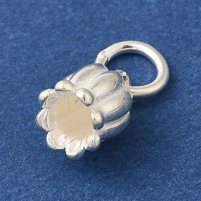 925 Sterling Silver Tulip Flower Charms with Jump Rings FIND-U013-08S-01-1